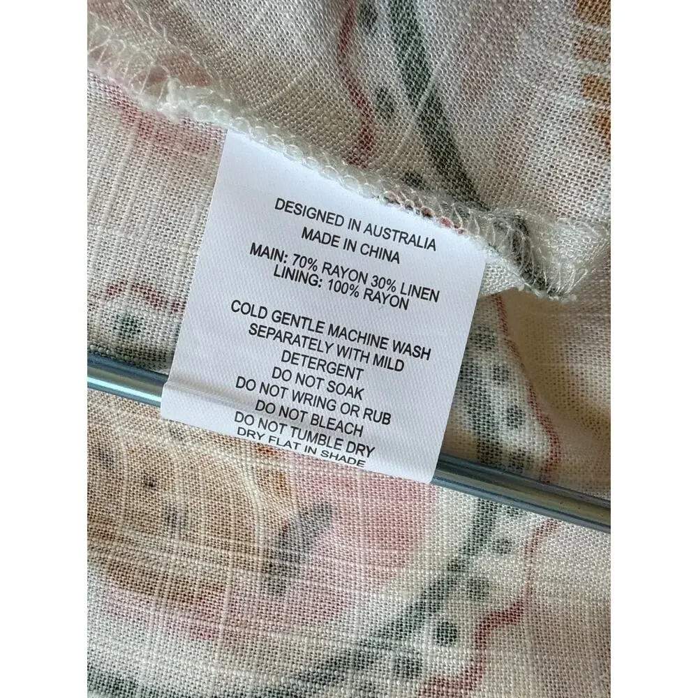 Paper Heart Strapless Linen Blend Maxi Sundress La Dolce Vita Print Size Medium